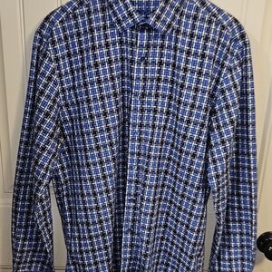 Bugatchi Uomo Men's Blue Plaid Shirt
